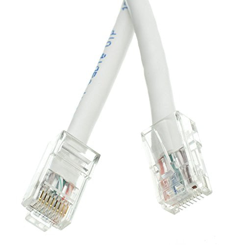 Cat6 White Ethernet Patch Cable Pack of 5 Bootless by Konnekta Cable 50 Foot 